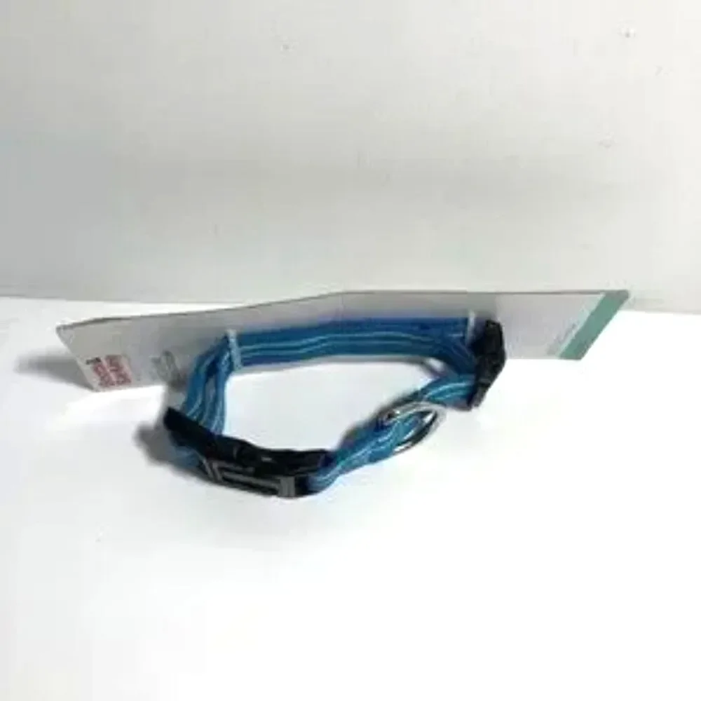 Dog Collar Blue with Teal Stripes by Boots & Barkley Medium and Red Nylabone NEW
